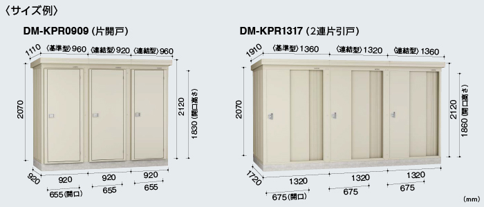 A4等級以上 法人様限定 ダイケン DM-KPR 連続物置 DM-KPR P1309 基準型